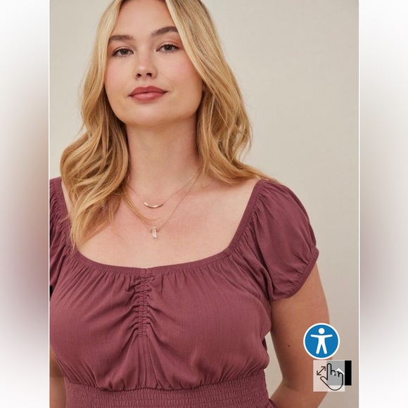 Torrid mini Lenny smocked waist dress, soft stretchy, NWT, 6X, plus size - Picture 4 of 6